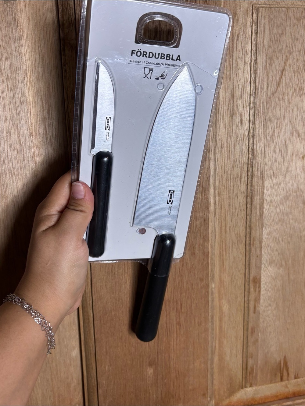 IKEA FORDUBBLA 2-Piece Knife Set, Gray 105.781.09 Universal Utility New